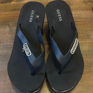 Guess Black Sandals with Sparkling Accents